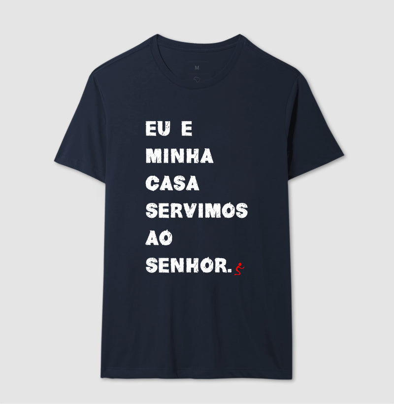 Camiseta Masculina Eu e Minha Casa – Moda Cristã com Estilo e Propósito | Semeador Store