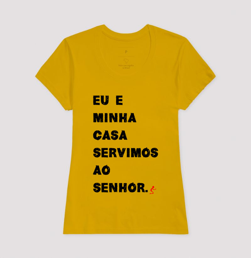 Camiseta Cristã Feminina – “Eu e Minha Casa” com Estilo e Fé em Cada Detalhe | Semeador Store