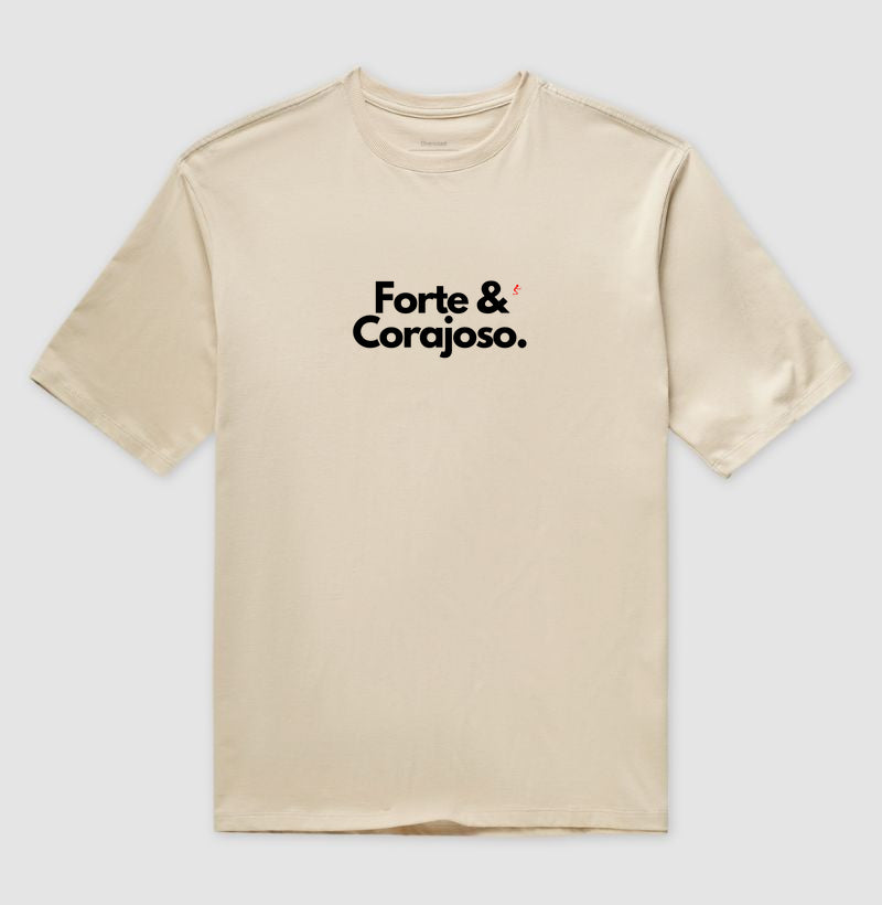 Camiseta Gospel Oversized "Forte e Corajoso" – Fé com Estilo Cristão Streetwear | Semeador Store