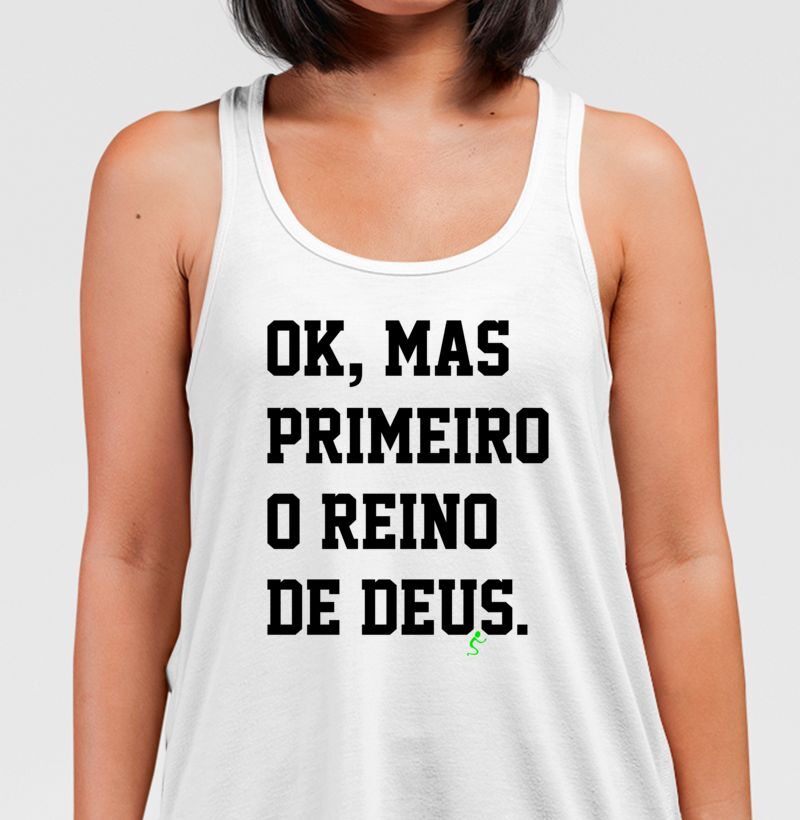Camiseta Regata Cristã Reino – Fé com Estilo Leve e Confortável | Semeador Store