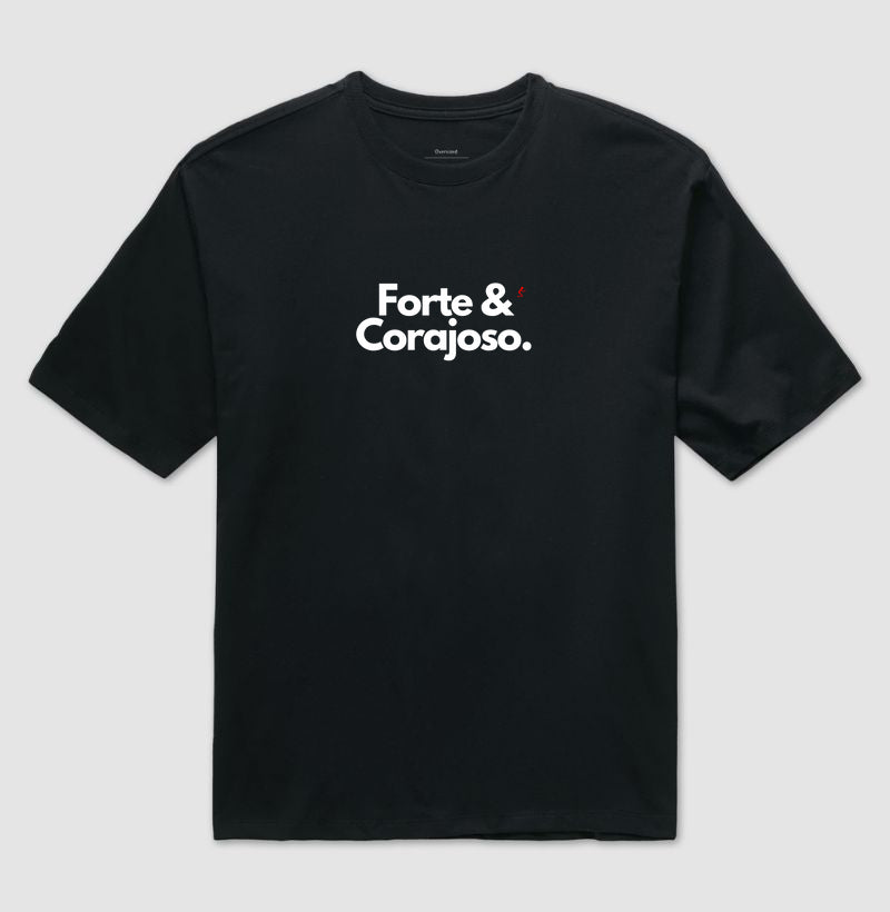 Camiseta Gospel Oversized "Forte e Corajoso" – Fé com Estilo Cristão Streetwear | Semeador Store