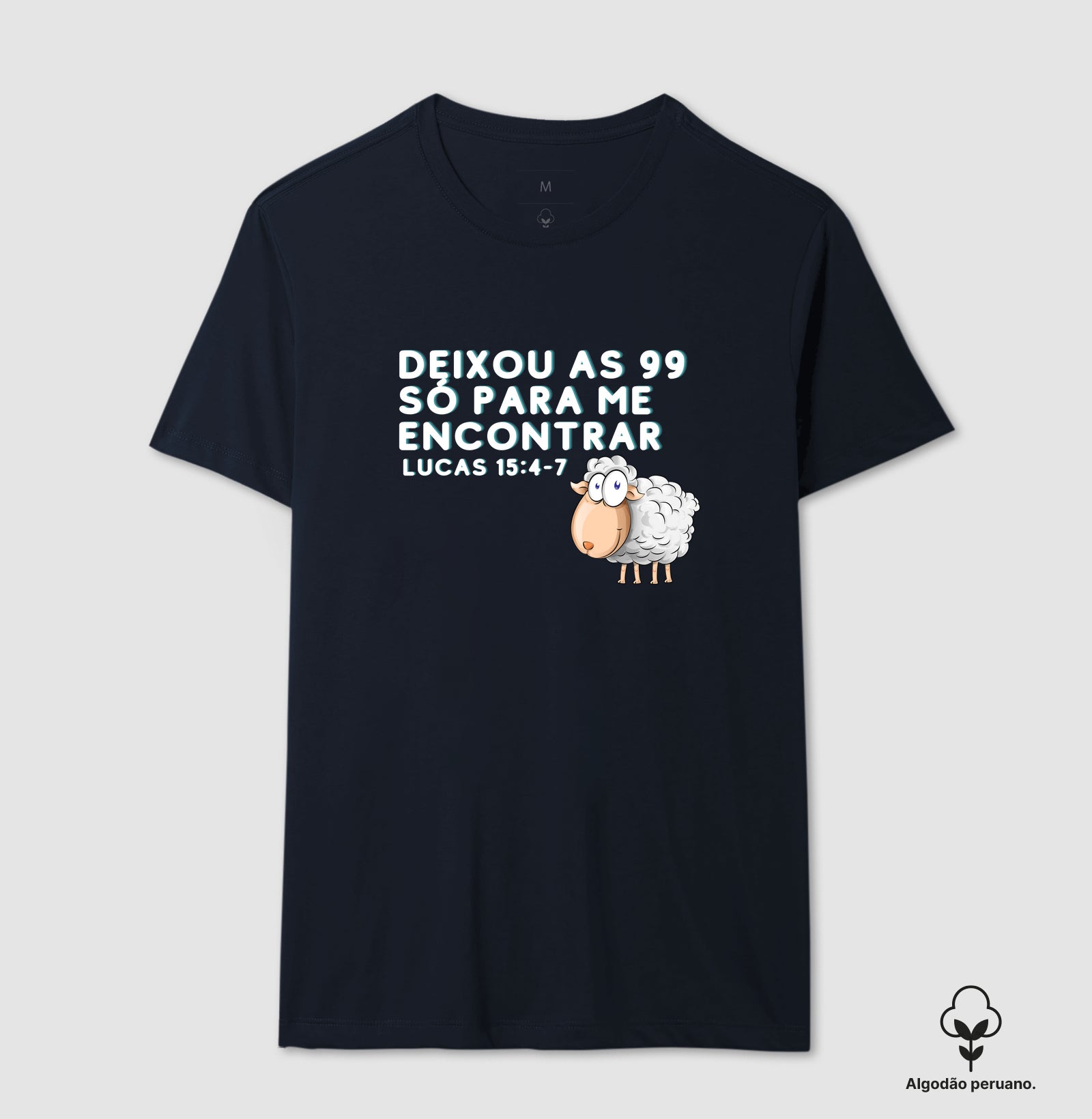 Camiseta Feminina "As 99 Ovelhas" – Fé e Estilo com Algodão Peruano Premium | Semeador Store