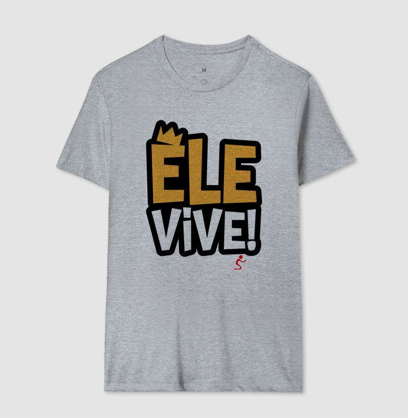 Camiseta Masculina Ele vive – Moda Cristã com Estilo e Propósito | Semeador Store