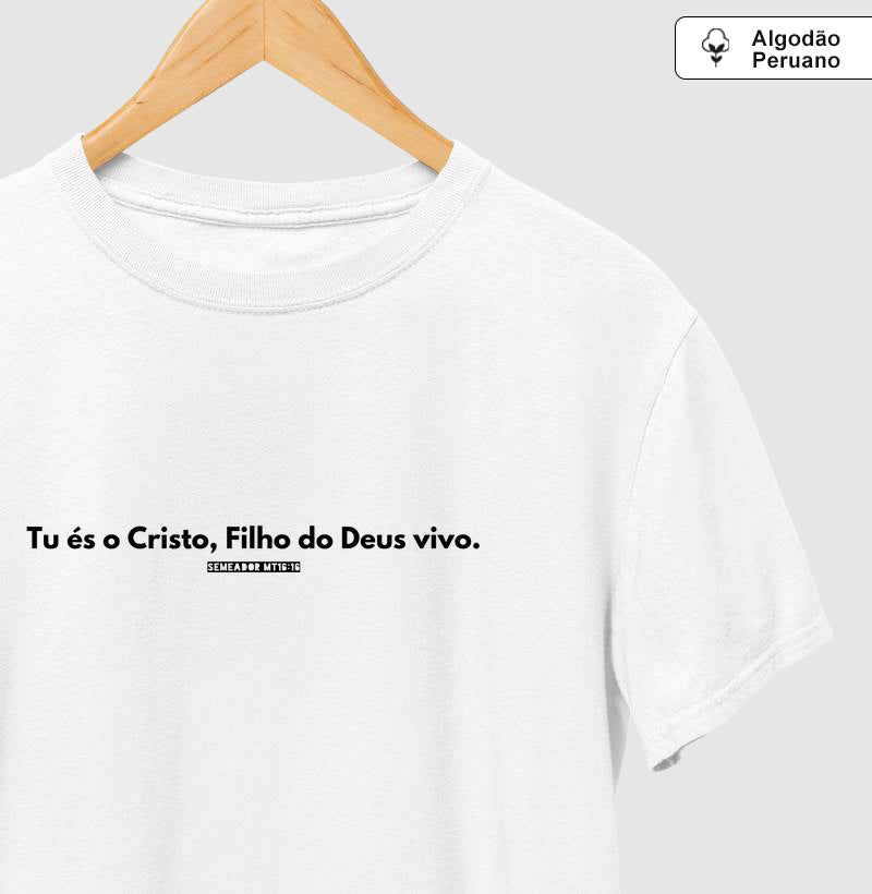 Camiseta Cristã Masculina O Cristo – Fé e Estilo com Algodão Peruano Premium | Semeador Store