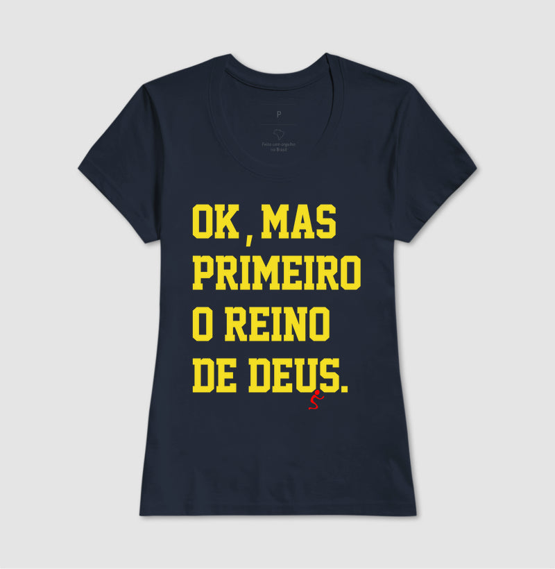 Camiseta Cristã Feminina – “Reino” com Estilo e Fé em Cada Detalhe | Semeador Store