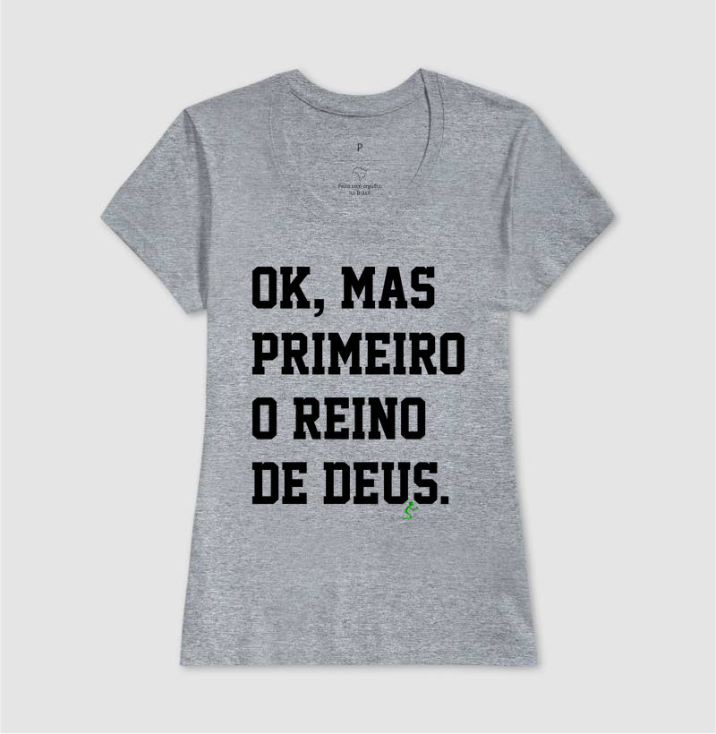 Camiseta Cristã Feminina – “Reino” com Estilo e Fé em Cada Detalhe | Semeador Store