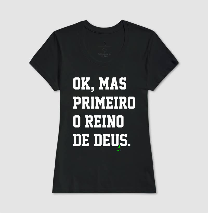 Camiseta Cristã Feminina – “Reino” com Estilo e Fé em Cada Detalhe | Semeador Store