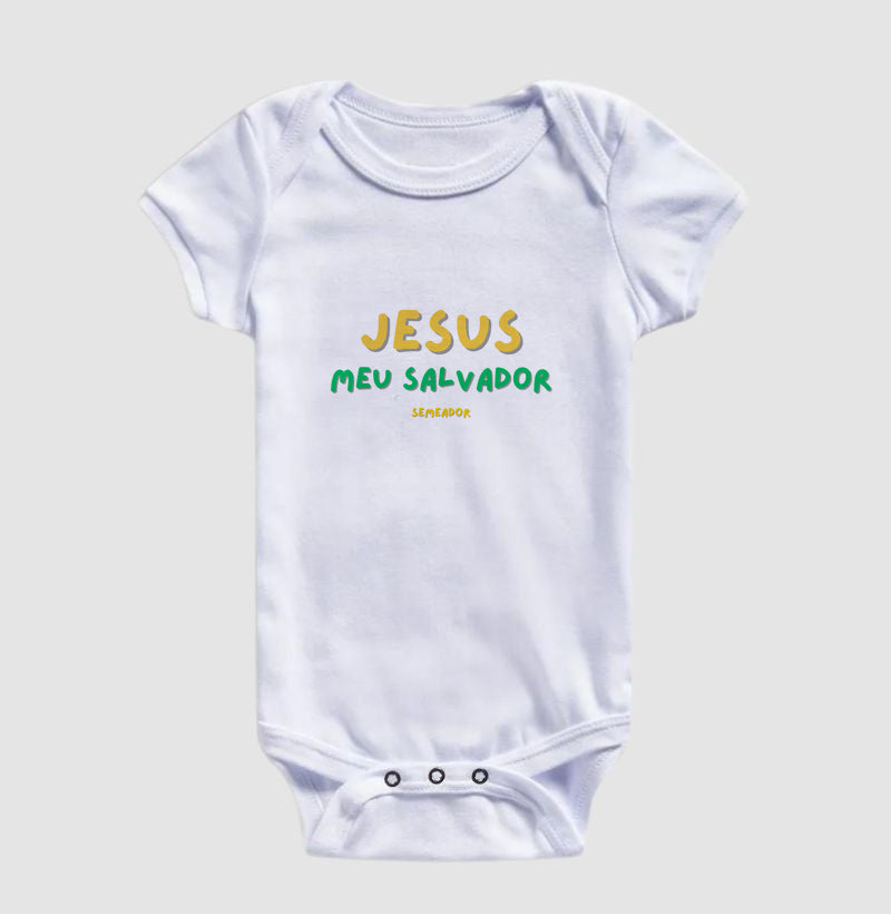 Body Infantil Cristão Jesus meu Salvador – Fé com Conforto para os Primeiros Meses | Semeador Store