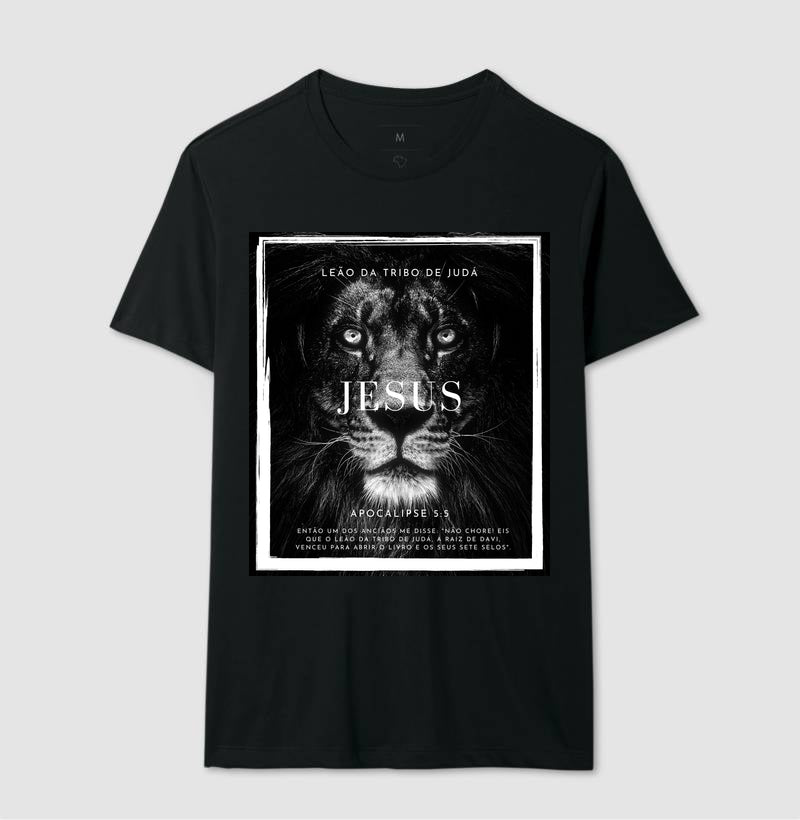 Camiseta Masculina Leão da Tribo de Judá – Moda Cristã com Estilo e Propósito | Semeador Store