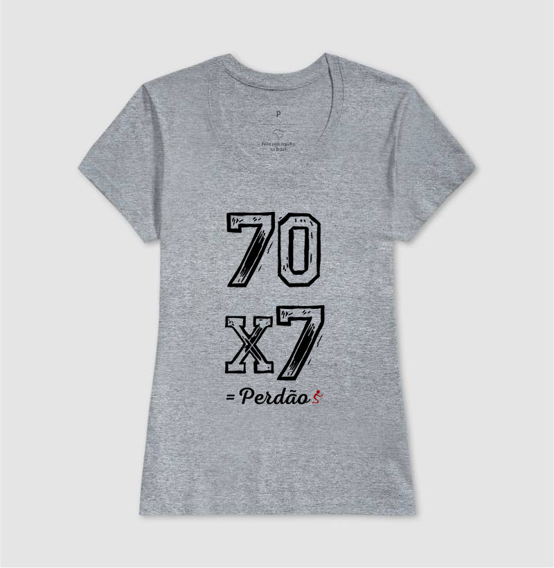 Camiseta Cristã Feminina – “Perdão 70 x 7” com Estilo e Fé em Cada Detalhe | Semeador Store