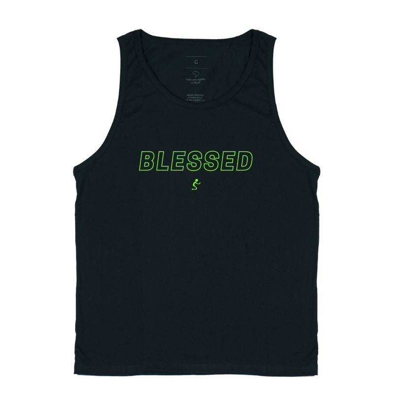 Camiseta Regata Cristã Blessed – Fé com Estilo Leve e Confortável | Semeador Store