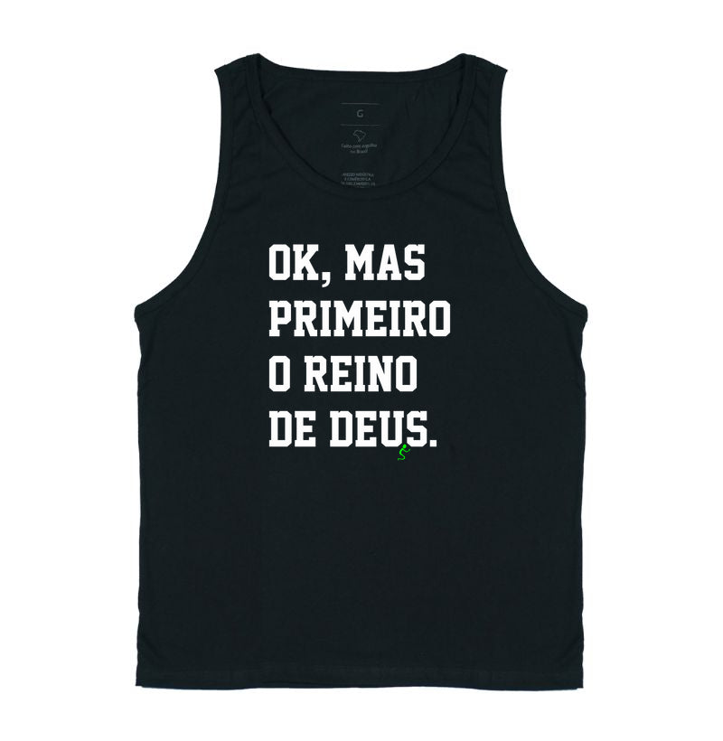 Camiseta Regata Cristã Reino – Fé com Estilo Leve e Confortável | Semeador Store