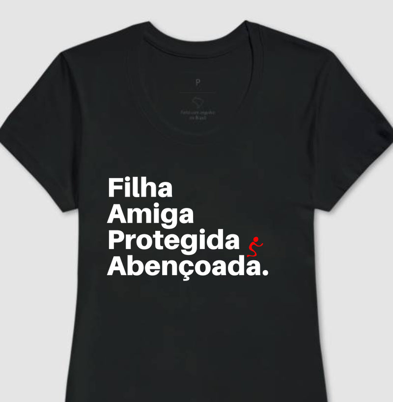 Camiseta Cristã Feminina – “Abençoada” com Estilo e Fé em Cada Detalhe | Semeador Store