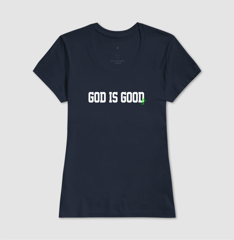 Camiseta Cristã Feminina – “God is good” com Estilo e Fé em Cada Detalhe | Semeador Store