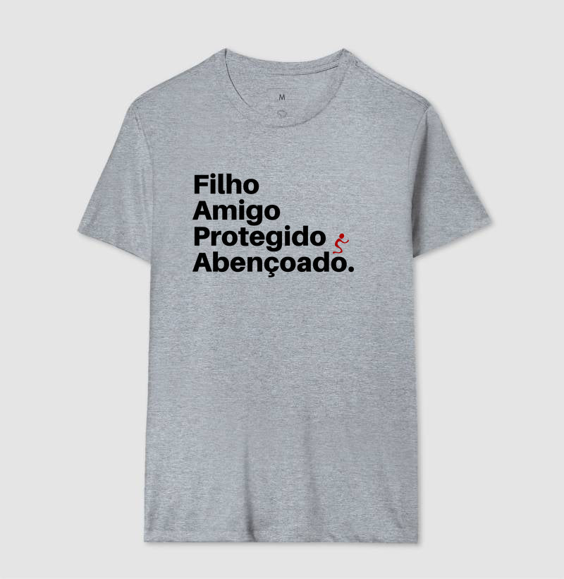 Camiseta Masculina Abençoado – Moda Cristã com Estilo e Propósito | Semeador Store