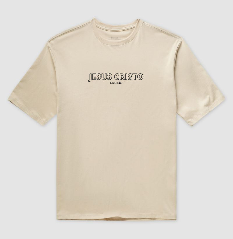 Camiseta Gospel Oversized "Jesus Cristo" – Fé com Estilo Cristão Streetwear | Semeador Store