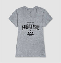 Camiseta Cristã Feminina – “House of God” com Estilo e Fé em Cada Detalhe | Semeador Store