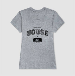 Camiseta Cristã Feminina – “House of God” com Estilo e Fé em Cada Detalhe | Semeador Store