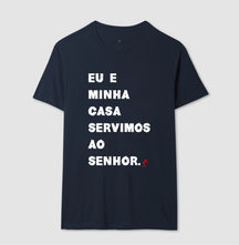 Camiseta Masculina Eu e Minha Casa – Moda Cristã com Estilo e Propósito | Semeador Store