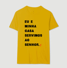 Camiseta Masculina Eu e Minha Casa – Moda Cristã com Estilo e Propósito | Semeador Store