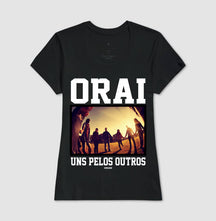 Camiseta Cristã Feminina – “Orai” com Estilo e Fé em Cada Detalhe | Semeador Store