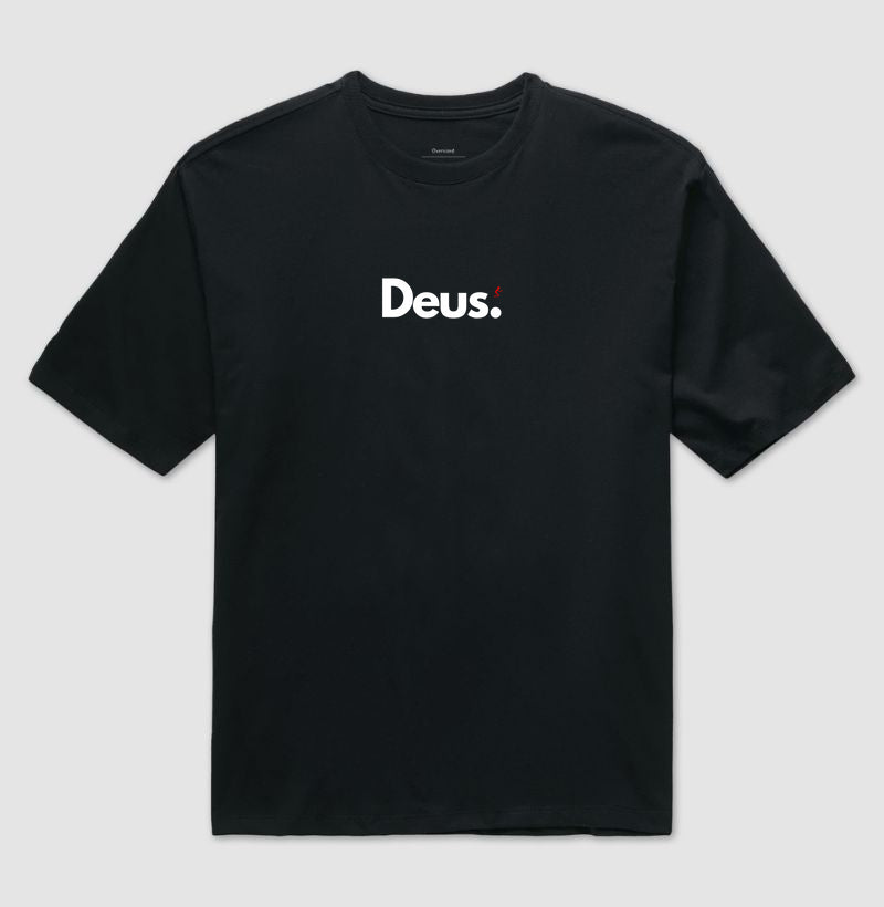 Camiseta Gospel Oversized "Deus" – Fé com Estilo Cristão Streetwear | Semeador Store