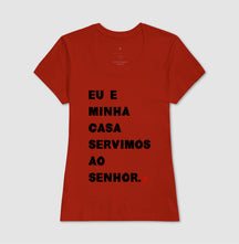Camiseta Cristã Feminina – “Eu e Minha Casa” com Estilo e Fé em Cada Detalhe | Semeador Store