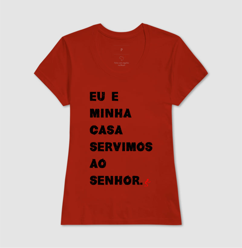 Camiseta Cristã Feminina – “Eu e Minha Casa” com Estilo e Fé em Cada Detalhe | Semeador Store