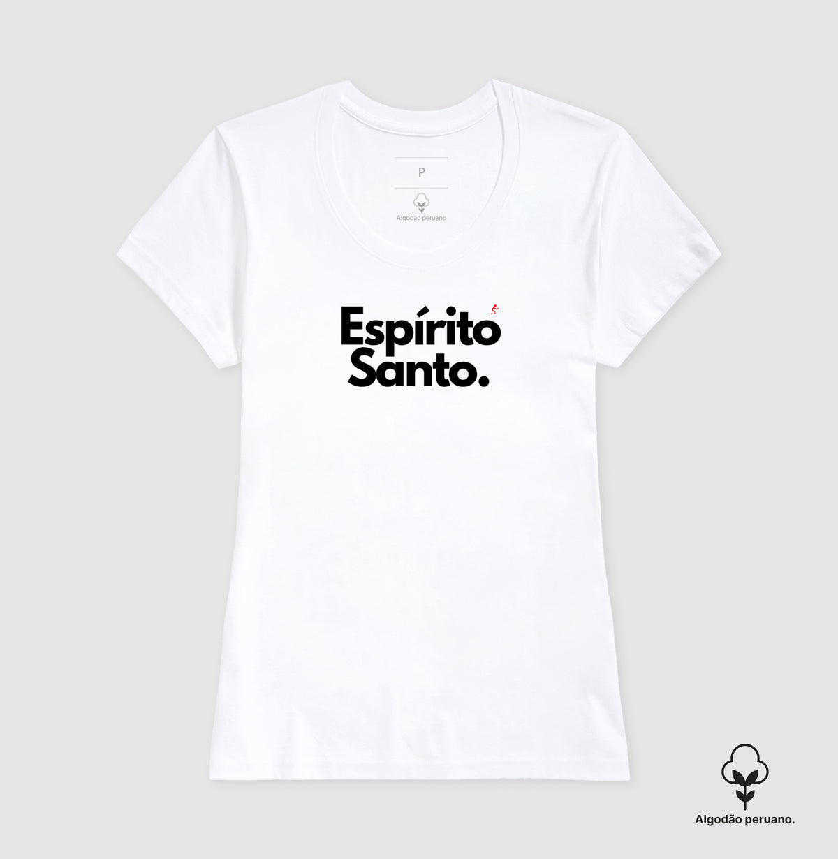 Camiseta Feminina "Espírito Santo" – Fé e Estilo com Algodão Peruano Premium | Semeador Store