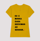 Camiseta Cristã Feminina – “Eu e Minha Casa” com Estilo e Fé em Cada Detalhe | Semeador Store