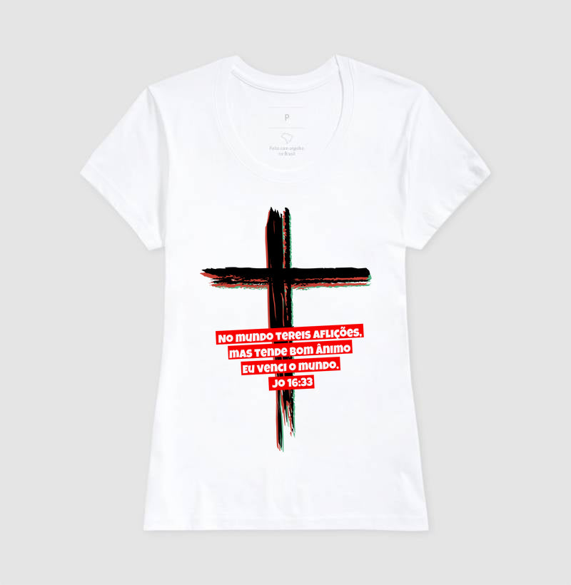 Camiseta Cristã Feminina – “Cruz” com Estilo e Fé em Cada Detalhe | Semeador Store
