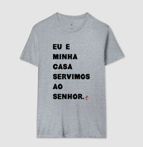 Camiseta Masculina Eu e Minha Casa – Moda Cristã com Estilo e Propósito | Semeador Store