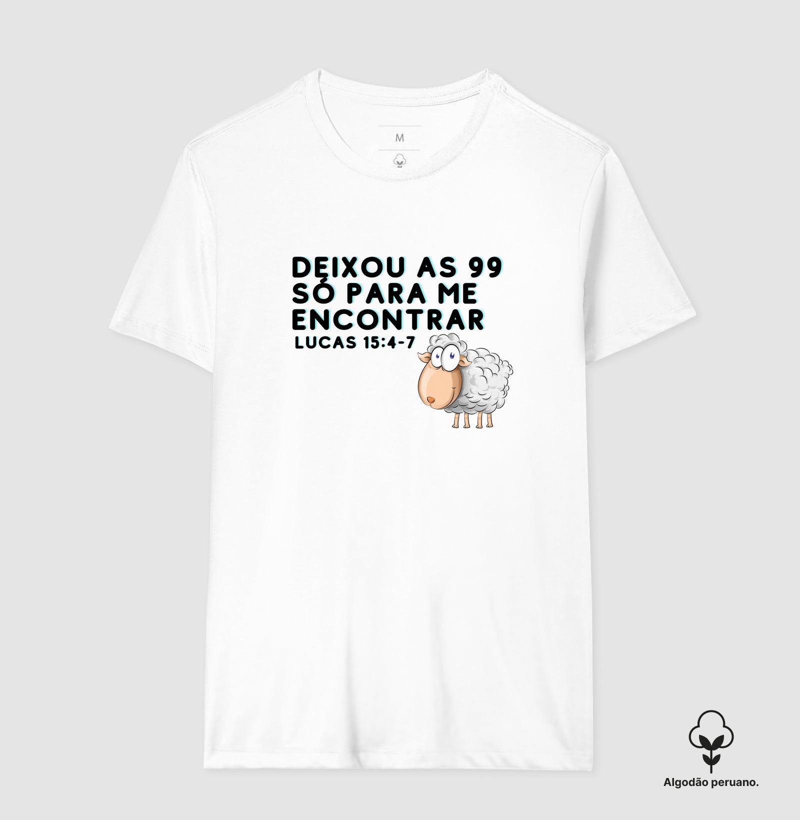 Camiseta Feminina "As 99 Ovelhas" – Fé e Estilo com Algodão Peruano Premium | Semeador Store