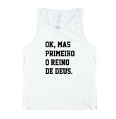Camiseta Regata Cristã Reino – Fé com Estilo Leve e Confortável | Semeador Store
