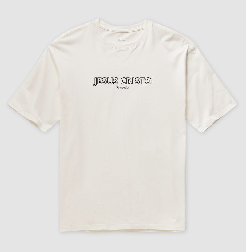 Camiseta Gospel Oversized "Jesus Cristo" – Fé com Estilo Cristão Streetwear | Semeador Store