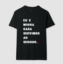 Camiseta Masculina Eu e Minha Casa – Moda Cristã com Estilo e Propósito | Semeador Store