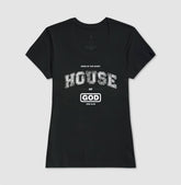 Camiseta Cristã Feminina – “House of God” com Estilo e Fé em Cada Detalhe | Semeador Store