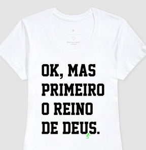 Camiseta Cristã Feminina – “Reino” com Estilo e Fé em Cada Detalhe | Semeador Store