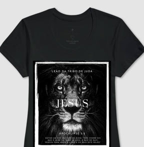 Camiseta Cristã Feminina – “Leão da tribo de Judá” com Estilo e Fé em Cada Detalhe | Semeador Store