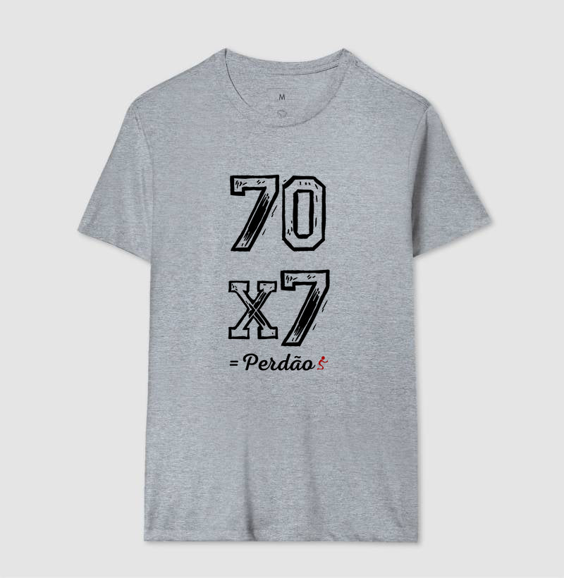 Camiseta Masculina Perdão 70x7 – Moda Cristã com Estilo e Propósito | Semeador Store
