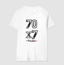 Camiseta Masculina Perdão 70x7 – Moda Cristã com Estilo e Propósito | Semeador Store