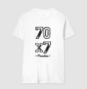 Camiseta Masculina Perdão 70x7 – Moda Cristã com Estilo e Propósito | Semeador Store