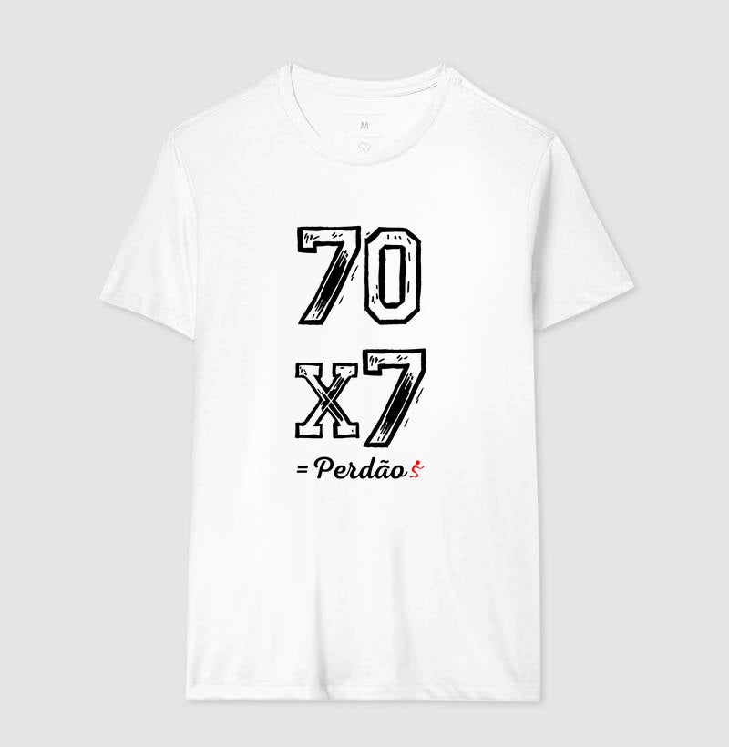 Camiseta Masculina Perdão 70x7 – Moda Cristã com Estilo e Propósito | Semeador Store