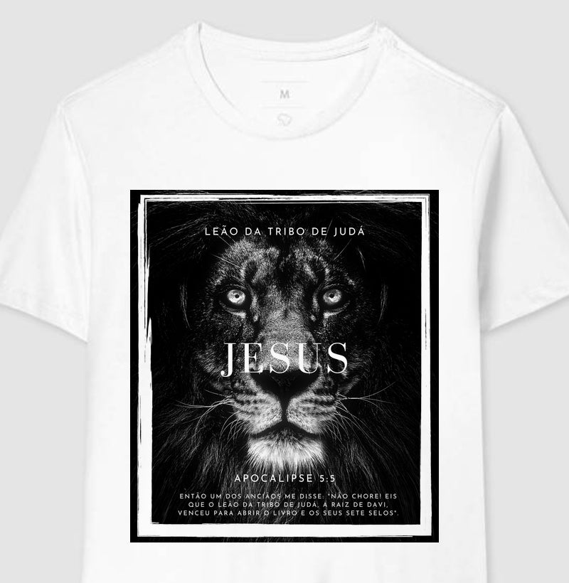 Camiseta Masculina Leão da Tribo de Judá – Moda Cristã com Estilo e Propósito | Semeador Store