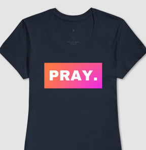 Camiseta Cristã Feminina – “Pray” com Estilo e Fé em Cada Detalhe | Semeador Store
