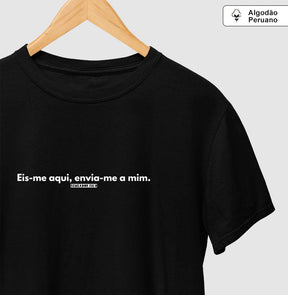 Camiseta Cristã Masculina Envia-me – Fé e Estilo com Algodão Peruano Premium | Semeador Store