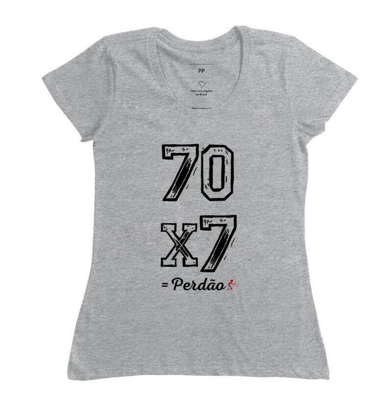 Camiseta Feminina Perdão 70x7