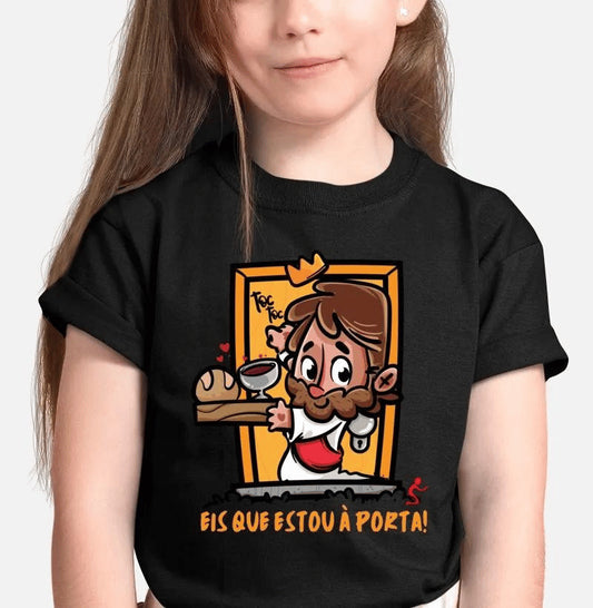 Camiseta Infantil Jesus está à porta