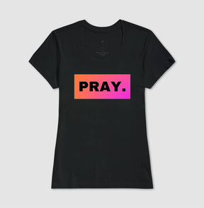 Camiseta Cristã Feminina – “Pray” com Estilo e Fé em Cada Detalhe | Semeador Store