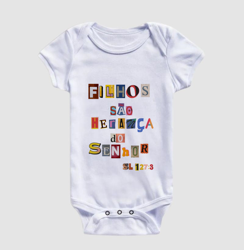 Body Infantil Cristão Filhos São Herança do Senhor – Fé com Conforto para os Primeiros Meses | Semeador Store